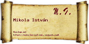 Mikola István névjegykártya