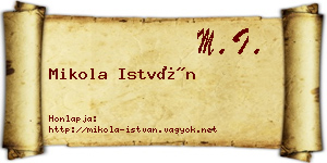 Mikola István névjegykártya